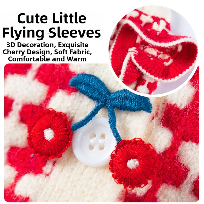 Soft Cute Cherry Dog Turtleneck Sweater