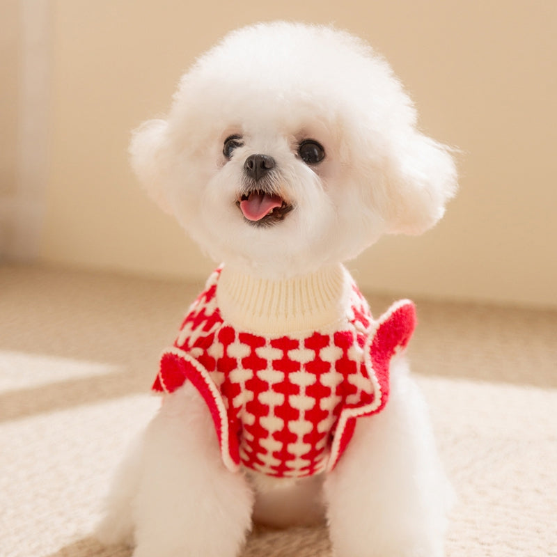 Soft Cute Cherry Dog Turtleneck Sweater