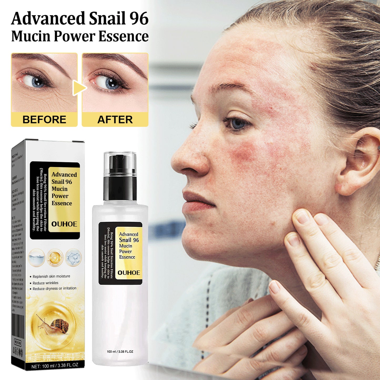Collagen Mucin Essence Facial Snail Serum