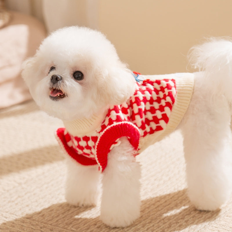 Soft Cute Cherry Dog Turtleneck Sweater