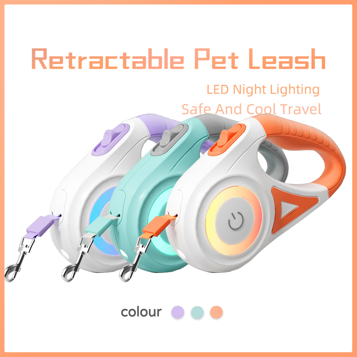 Retractable Automatic Spotlight Pet Dog Leash